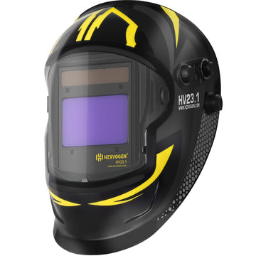 HV23.1 Welding Helmet Auto Darkening, 3.94"x2.36" Large Viewing Screen True Color Solar/Battery Power, 4 Arc Sensor Wide Shade 4/5-9/9-13 Welder Mask with Grind/Cut/Weld Mode for TIG MIG ARC